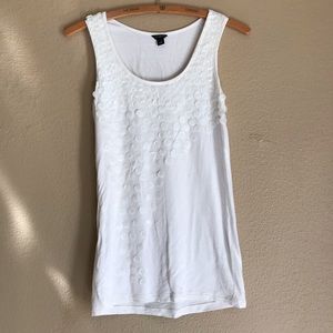 🌈 2/$10 Ann Taylor white beaded tank top
